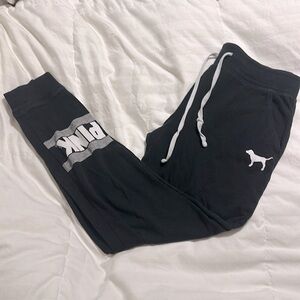 Victorias Secret Pink - Black Logo Joggers - Small